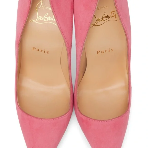 Christian Louboutin Pink Suede So Kate Heels - Picture 3 of 8